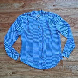 Juicy Coutour 100% Silk Sheer Striped Blouse